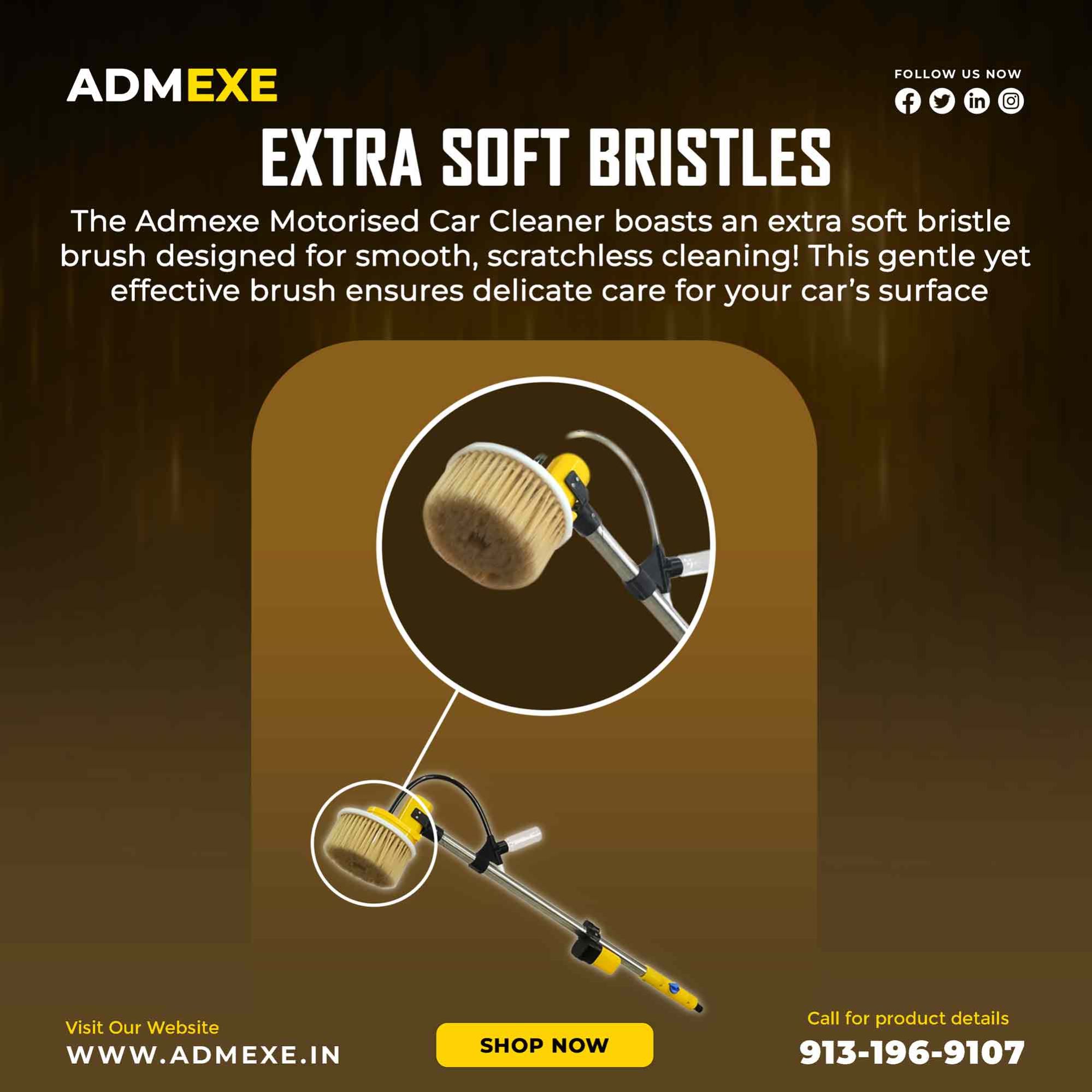 Soft bristles for safe car cleaning