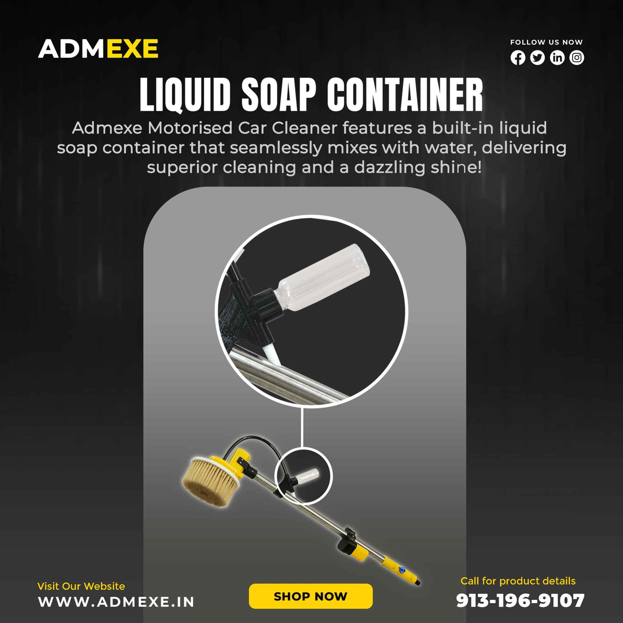 Liquid soap dispenser for car cleaning brush